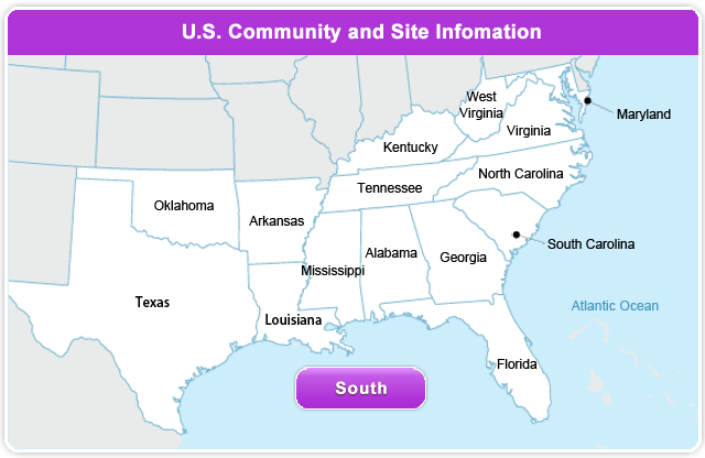 South US Site Selection Map
